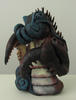 2012 sculpture, Lobster Cuddlefish - oil on ceramic - 15Hx9Wx11inD 2012