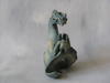 2014 sculpture, Baby Water Dragon frontal side view polymer clay and oil 6.5x4in SOLD