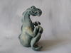 2014 sculpture, Baby Water Dragon side view polymer clay and oil 6.5x4in