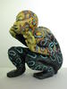 2013 sculpture, Creature Series - Fight or Flight - oil on ceramic - 9Hx9Wx6inD